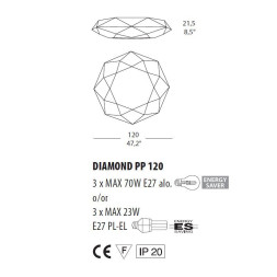 Настенно-потолочный светильник Morosini Diamond PP120 0461PP06BIIN