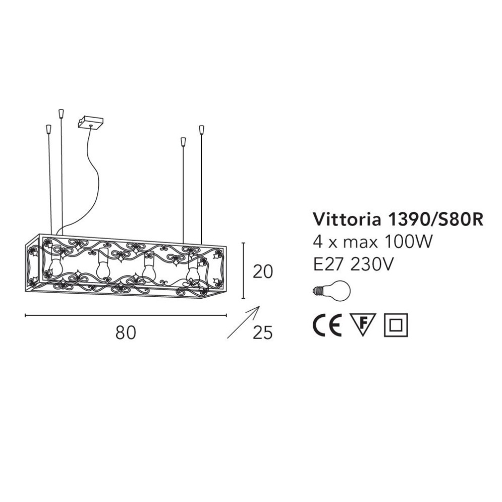 Подвесной светильник Bellart Vittoria 1390/S80R 05/V01