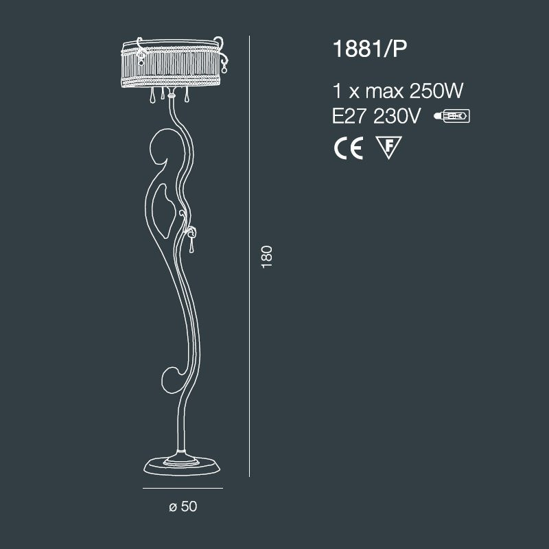 Торшер Bellart Casanova 1881/P 01/V05