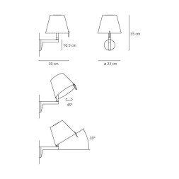 Бра Artemide Melampo parete - Grigio alluminio 0720010A