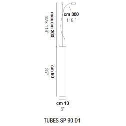 Подвесной светильник Vistosi Tubes SP 90 D1 E27 BC NI