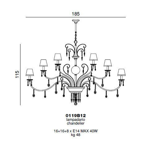 Люстра Beby Casablanca 0119B12 Light Gold 192 Swarovski Almond