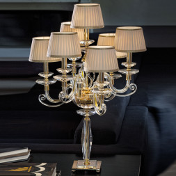 Настольная лампа Euroluce Alicante F6+1L gold Clear SHADE