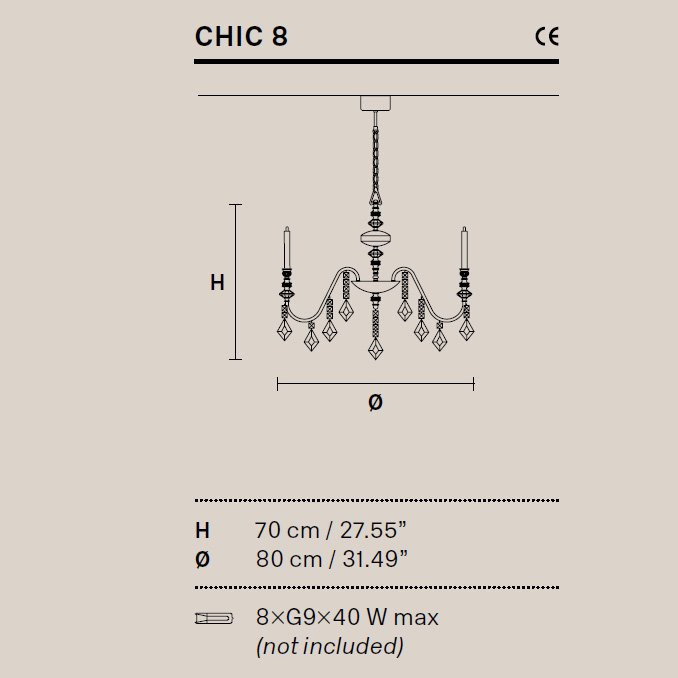Люстра Masiero Chic 8 F02