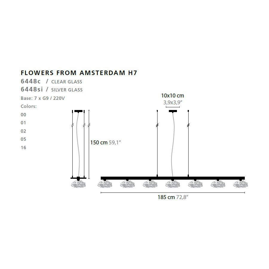 Подвесной светильник Ilfari Flowers from Amsterdam H7 10741 02