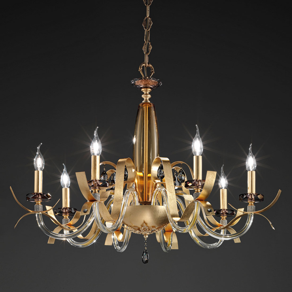 Люстра Euroluce Nuage L6 Gold Amber