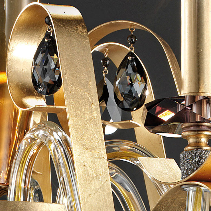 Люстра Euroluce Nuage L6 Gold Amber