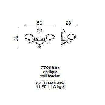 Бра Beby Group Gloss 7720A01 Light gold Corallo