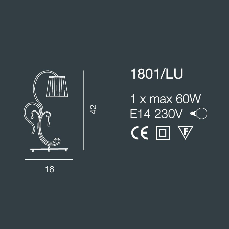 Настольная лампа Bellart Venezia 1801/LU 01/P04
