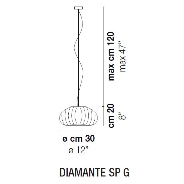 Подвесной светильник Vistosi Diamante SP G E27 CR NI