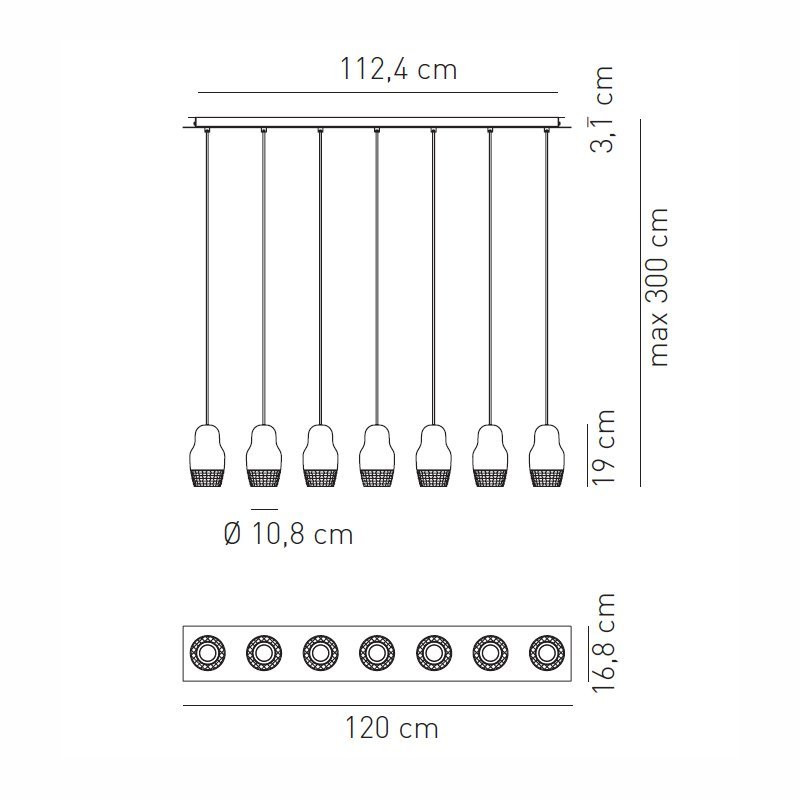 Подвесной светильник Axo Light Fedora SP FEDOR 7 SPFEDOR7ROBCGU1