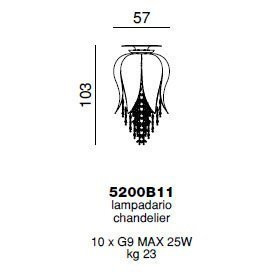 Потолочный светильник Beby Group Bouquet 5200B11 Chrome Chrome Red