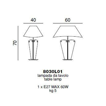 Настольная лампа Beby Group Milano Deco 8030L01 Light gold Transparent Glass