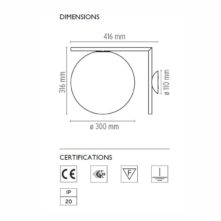 Настенно-потолочный светильник Flos IC Lights C/W 2 Chrome F3179057