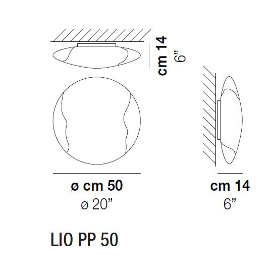 Потолочный светильник Vistosi Lio PP 50 E27 CR/BC BC