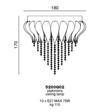Потолочный светильник Beby Group Bouquet 5200Q02 Chrome White Charmante Acquamarine