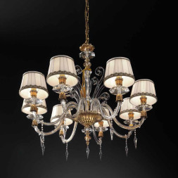 Люстра Euroluce Midha Alicante L8 Gold Clear Shade
