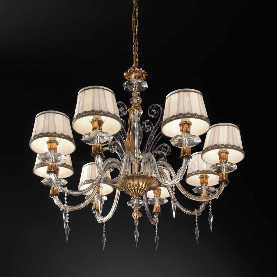 Люстра Euroluce Midha Alicante L8 Gold Clear Shade