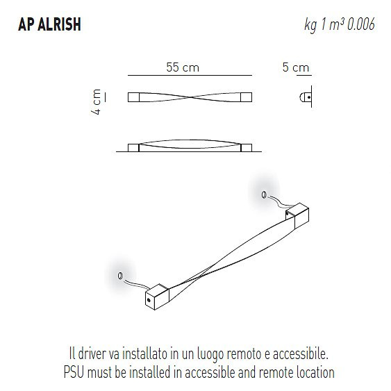 Настенный светильник Axo Light AP ALRISH APALRISHXXXXLED