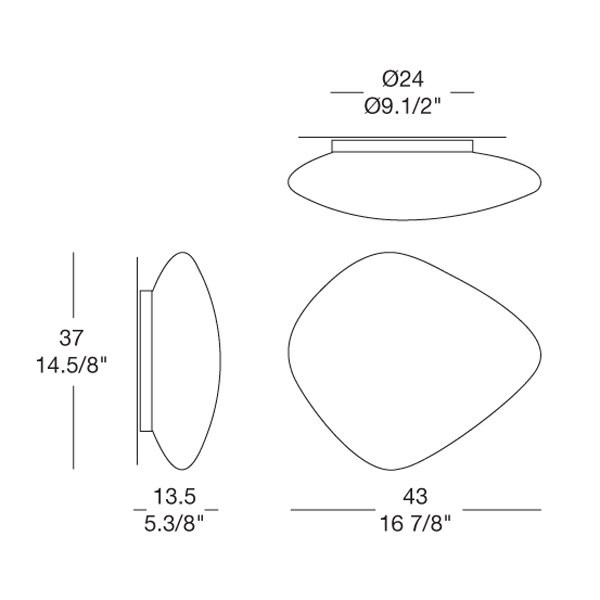 Настенно-потолочный светильник Leucos Stone P 0002684
