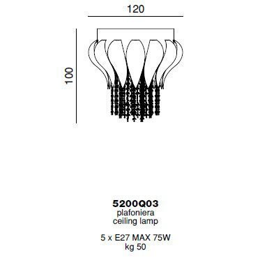 Потолочный светильник Beby Group Bouquet 5200Q03 Rose Rose Acquamarine