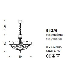 Люстра IDL Crystal blade 512/6 Black aubergine