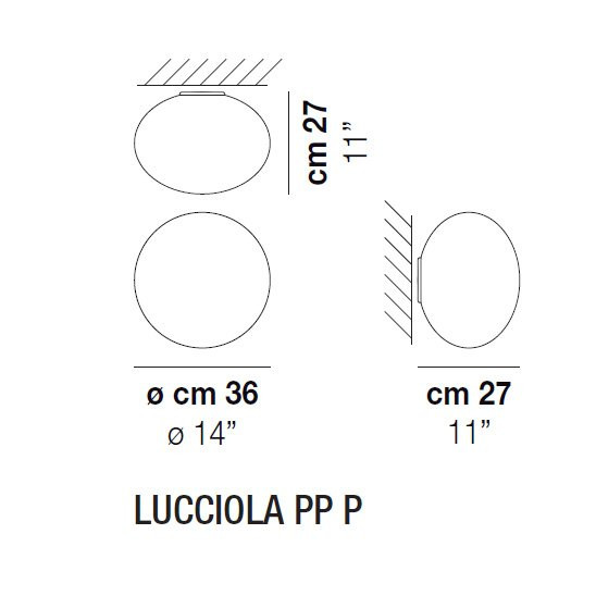 Потолочный светильник Vistosi Lucciola PP P E27 BC BC