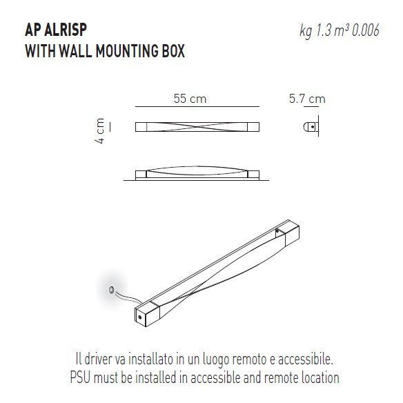 Настенный светильник Axo Light AP ALRISP APALRISPXXXXLED