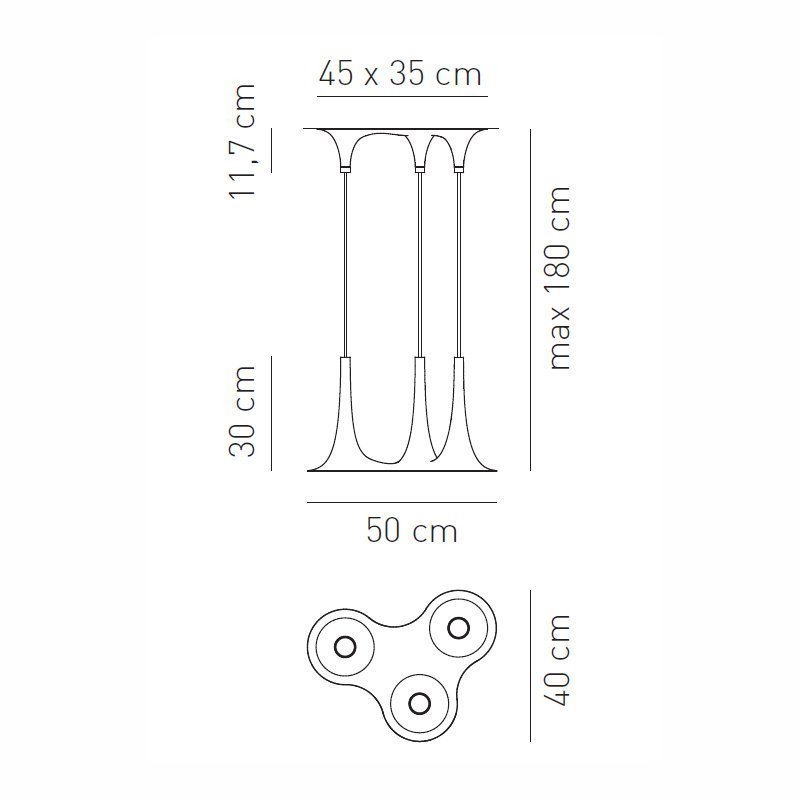 Подвесной светильник Axo Light Nafir SP NAFIR 3 CR BC SPNAFIR3CRBCGU1
