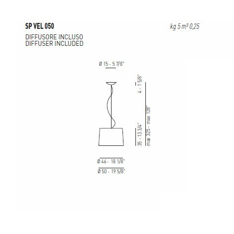 Подвесной светильник Axo Light Velvet SP VEL 070 Marrone / bianco SPVEL050E27MABC