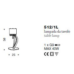 Настольная лампа IDL Crystal blade 512/1L Chrome