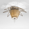 Потолочный светильник IDL Flame 524/3PF antique bronze+nickel brown organza