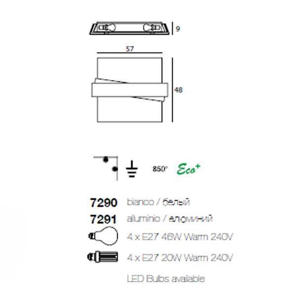 Настенно-потолочный светильник Linea Light Zig Zag 7290