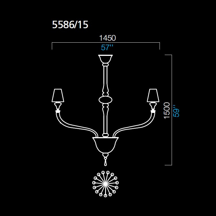 Люстра Barovier&amp;Toso Maine 5586/15/AQ/NN