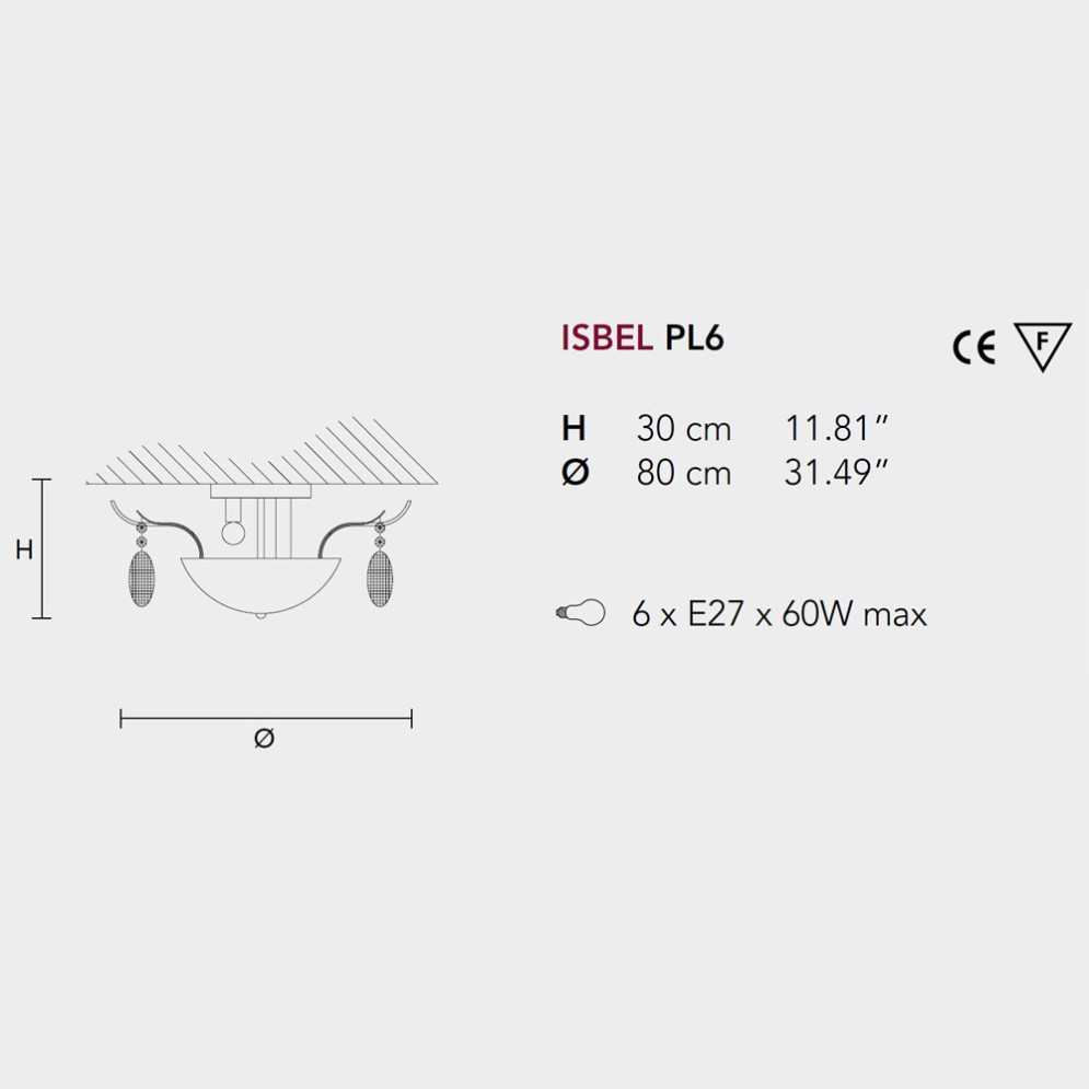 Потолочная люстра Masiero Isbel PL6 G07