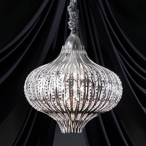 Подвесной светильник Masca Jasmine 1872/9 Nichel drop / Swarovski