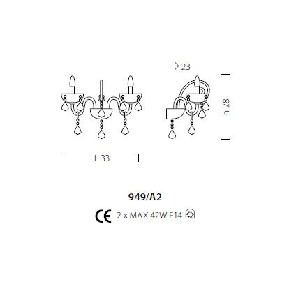 Бра Sylcom Dandolo 949/A2 K GRY