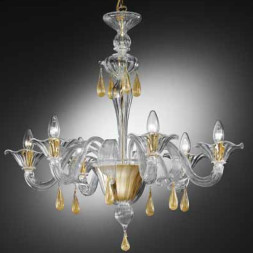 Люстра Vetri Lamp 1181/6 Cristallo/Oro 24 Kt.