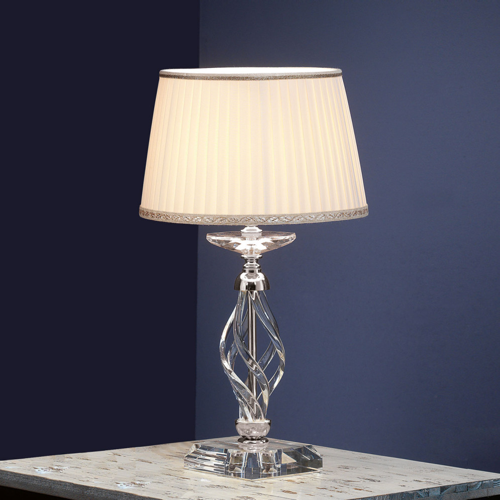 Настольная лампа Euroluce Alicante LP1 silver Clear shade