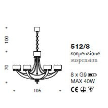 Люстра IDL Crystal blade 512/8 Chrome