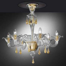 Потолочная люстра Vetri Lamp 1181/6PL Cristallo/Oro 24 Kt.