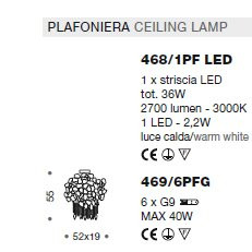 Потолочный светильник IDL Corten 468/1PFLED brown corten
