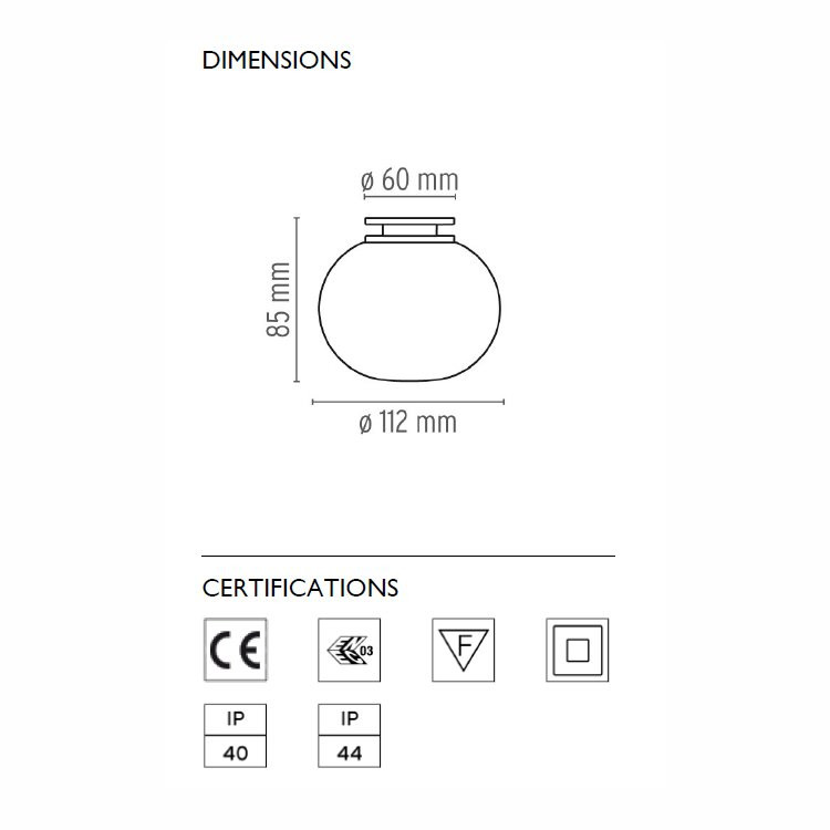 Настенно-потолочный светильник Flos Mini Glo-Ball C/W Mirror Mount. F4190009