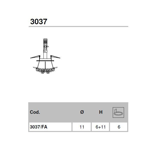 Встраиваемый светильник Italamp 3037/FA Transp. / C