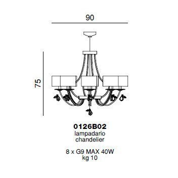 Люстра Beby Group Mon Tresor 0126B02 White Leather 01 666 SW Bronze Shade