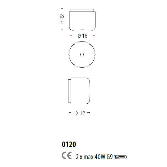 Настенно-потолочный светильник Sylcom Mask 0120 K CR