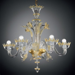 Люстра Vetri Lamp 86/6 Cristallo/Oro 24Kt