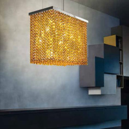 Подвесной светильник Masiero Cubo S/LONG/K G04 AM CUT CRYSTAL