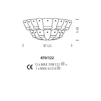 Потолочный светильник Sylcom Tribuno 470/122 AMB