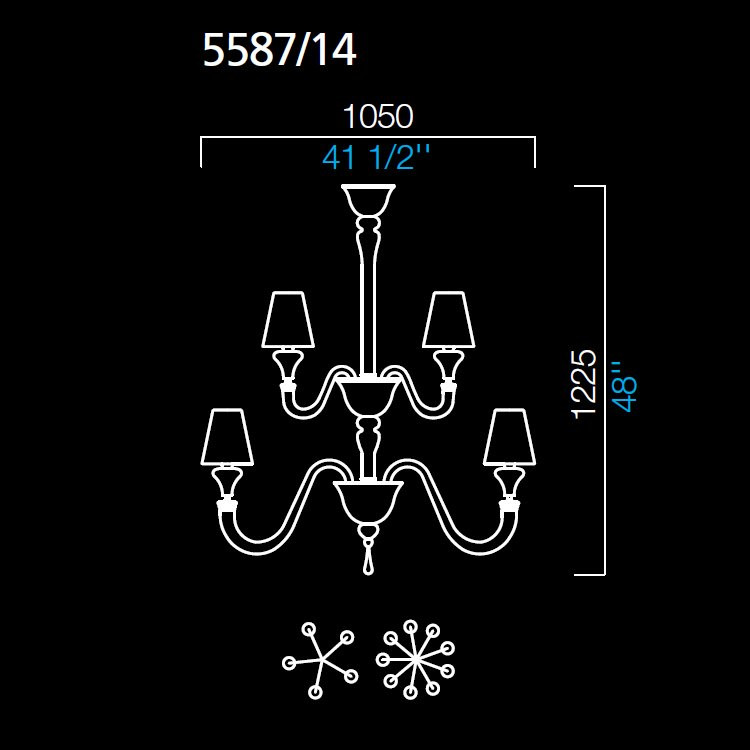 Люстра Barovier&amp;Toso Maryland 5587/14/CC/NN